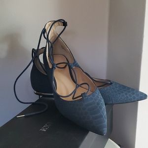 NIB New Blue Snakey flats